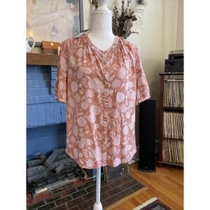 NEW W/ Tags S UNIVERSAL THREAD Short Sleeve Pink Floral Button Down Blouse